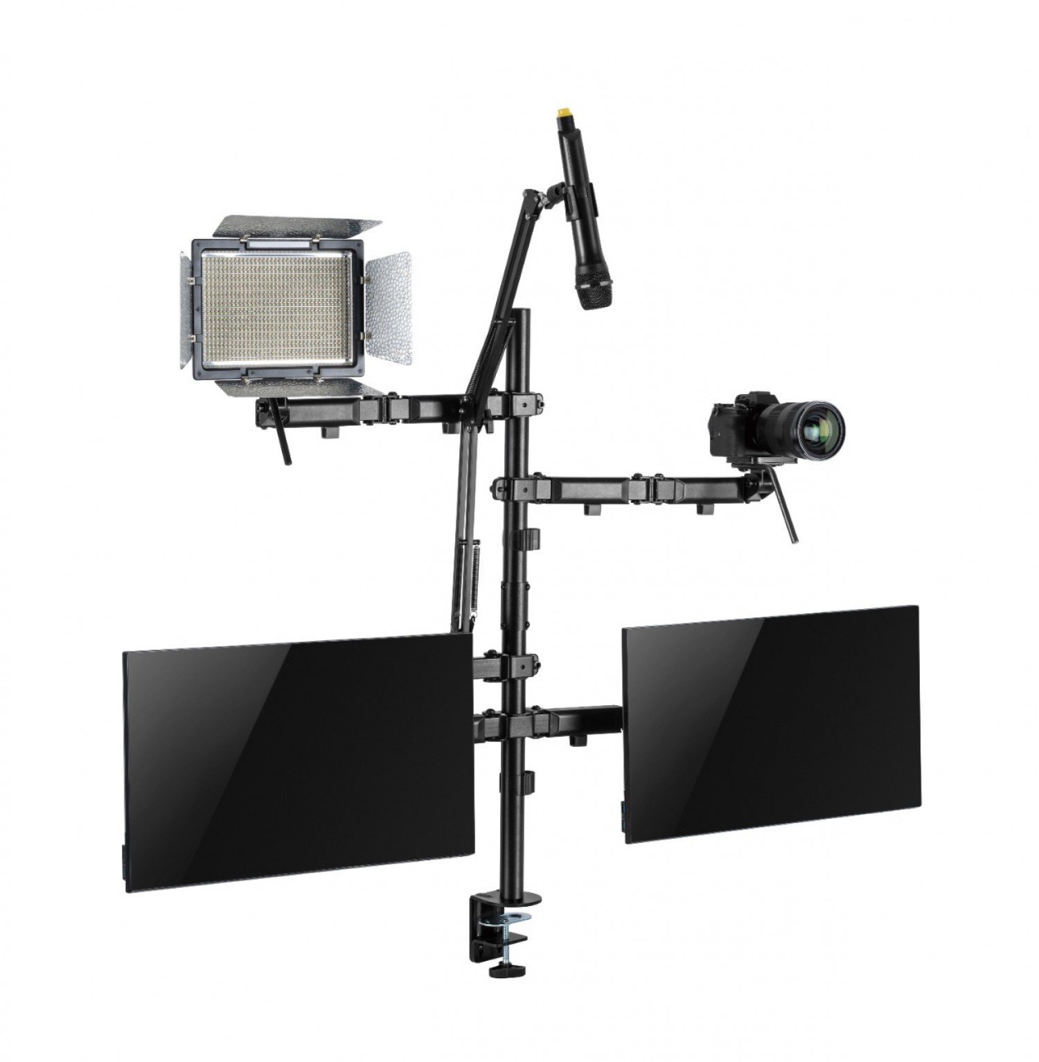 SOPORTE INTELAID DE ESCRITORIO  SETUP 2 MONI CAMARA CAM MIC LUZ IT-SDM