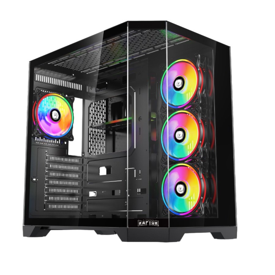 Gabinete Raptor Eclypse TG x2 Mid-Tower RGB Fan x4 (6711) Gabinete Raptor Eclypse TG x2 Mid-Tower RGB Fan x4 (6711)