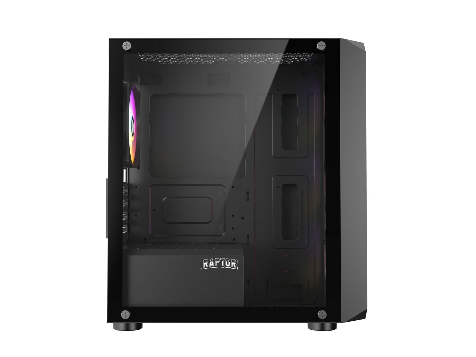 Gabinete Raptor Infinity Glass TG x2 Mid-Tower RGB Fan x4 (6717) - Imagen 4