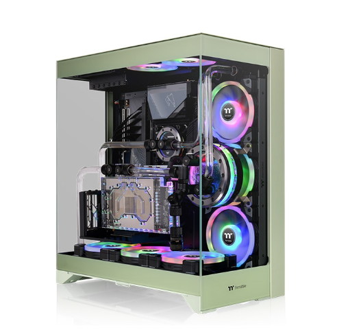 Gabinete TT CTE 550 Mid-Tower TG x3 Matcha Green