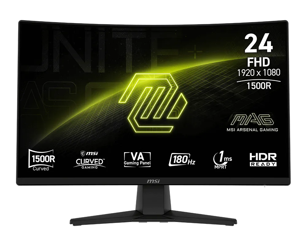 MONITOR GAMER MSI MAG 24" VA CURVO 242C FHD 180HZ 1MS