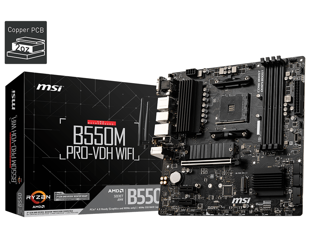 MOTHER MSI B550M PRO-VDH WIFI AM4 DDR4 MOTHER MSI B550M PRO-VDH WIFI AM4 DDR4