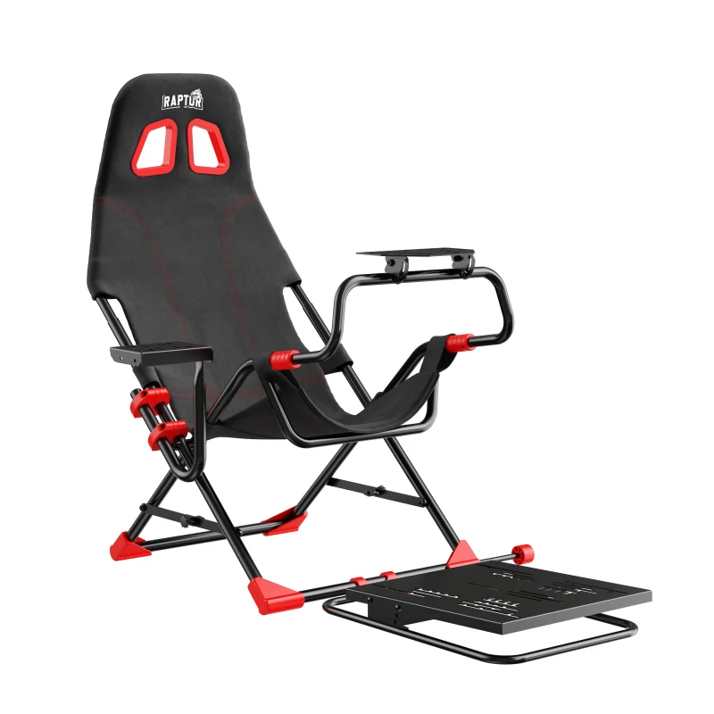 SIMULADOR RAPTOR WHEEL FORCE PULSE C/BUTACA HILO APOYA VOLANTE + APOYA PEDALES AJUSTABLE (3132)