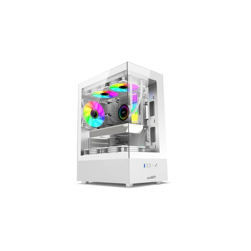 GABINETE SENTEY 6100 ARGB WHITE H10 VIDRIO TEMP. LAT/ FRONT