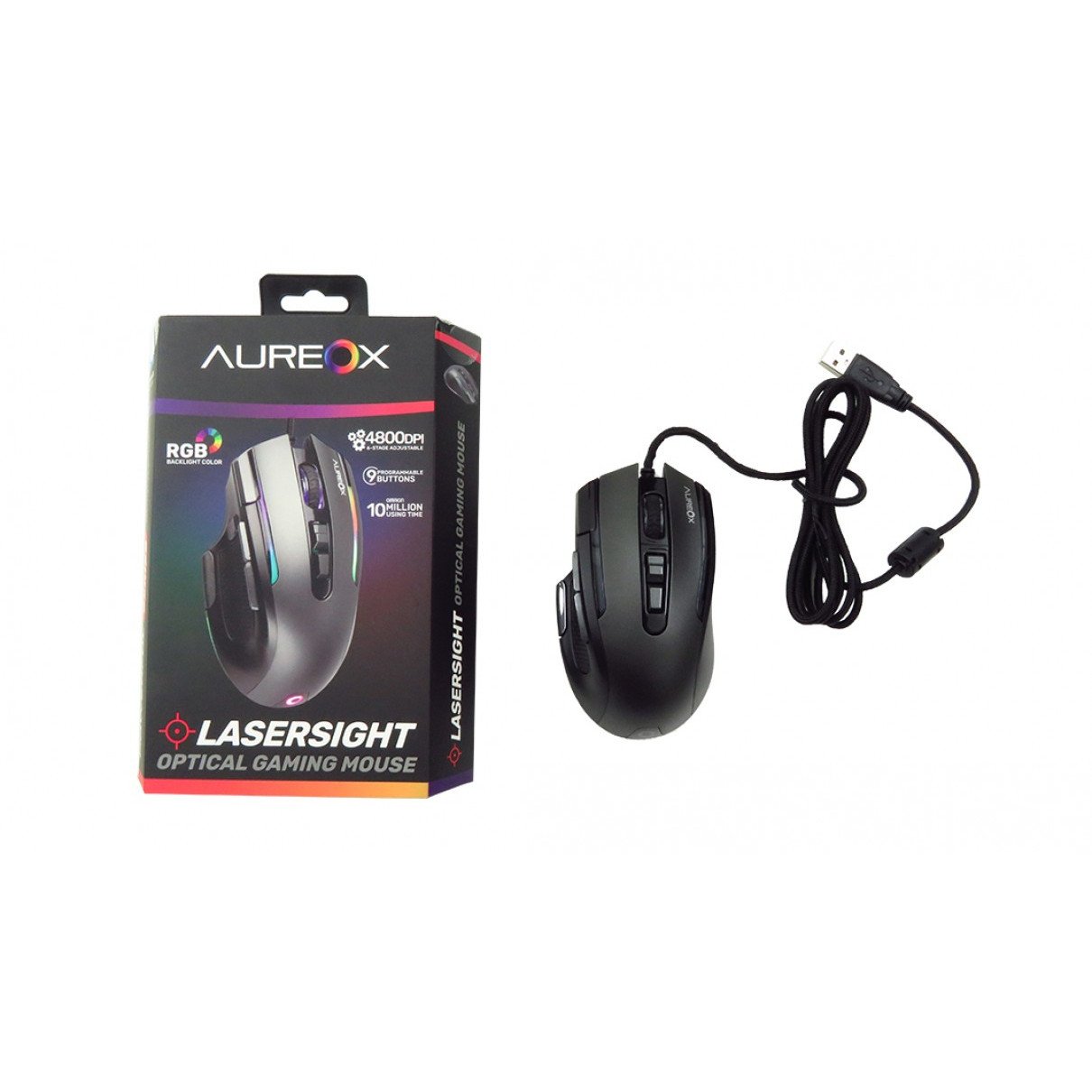 MOUSE AUREOX LASERSIGHT GAMING GM400 - https://enjoycomputer.com.ar