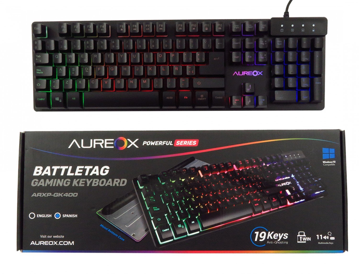 TECLADO AUREOX BATTLETAG GAMING GK400