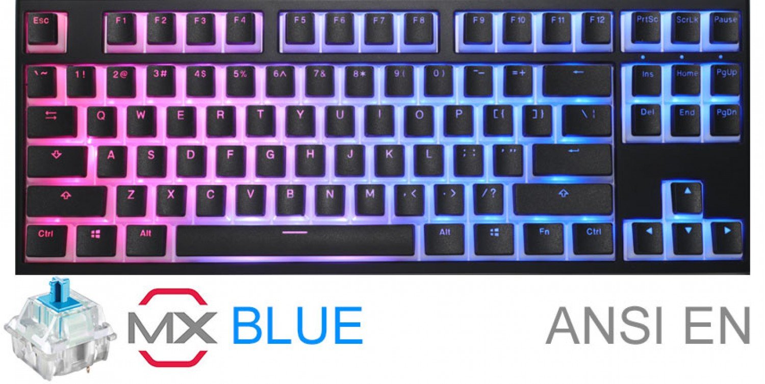 TECLADO GAMER DUCKY ONE 2 RGB TKL PUDDING EDITION RGB LED CHERRY MX BLUE DOUBLE SHOT