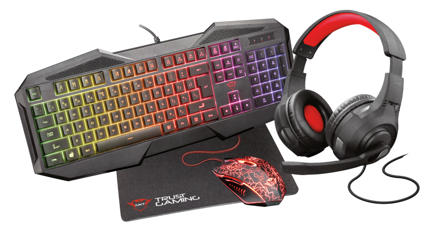 TRUST GAMING COMBO TECLADO 4EN1 GXT1180RW