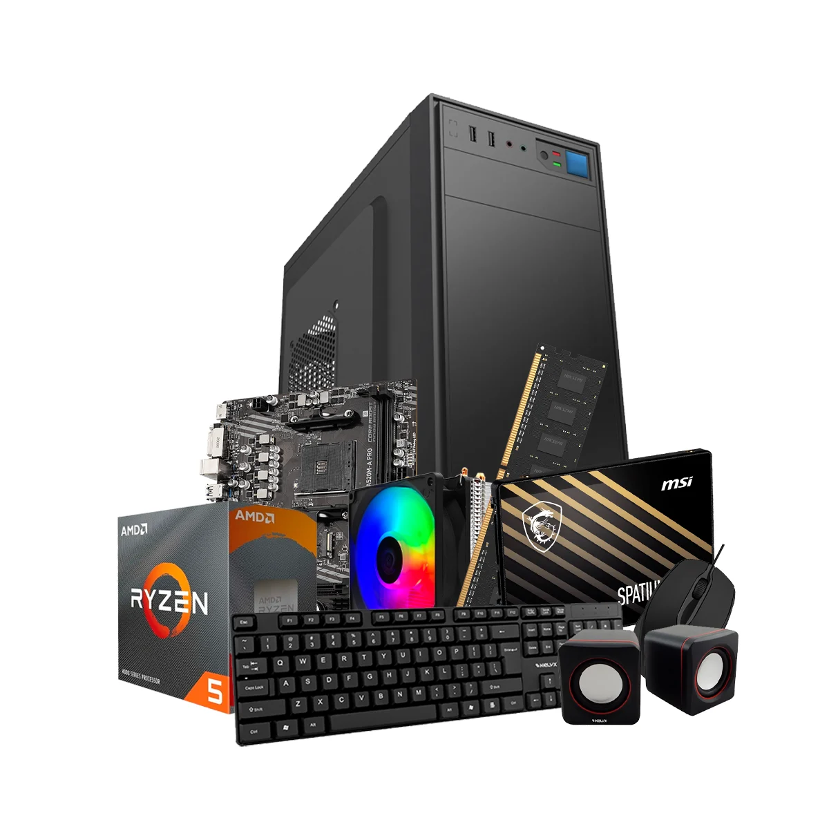 PC ARMADA KELYX AMD RYZEN 5 3400G 8GB RAM 240GB SSD SIN SO