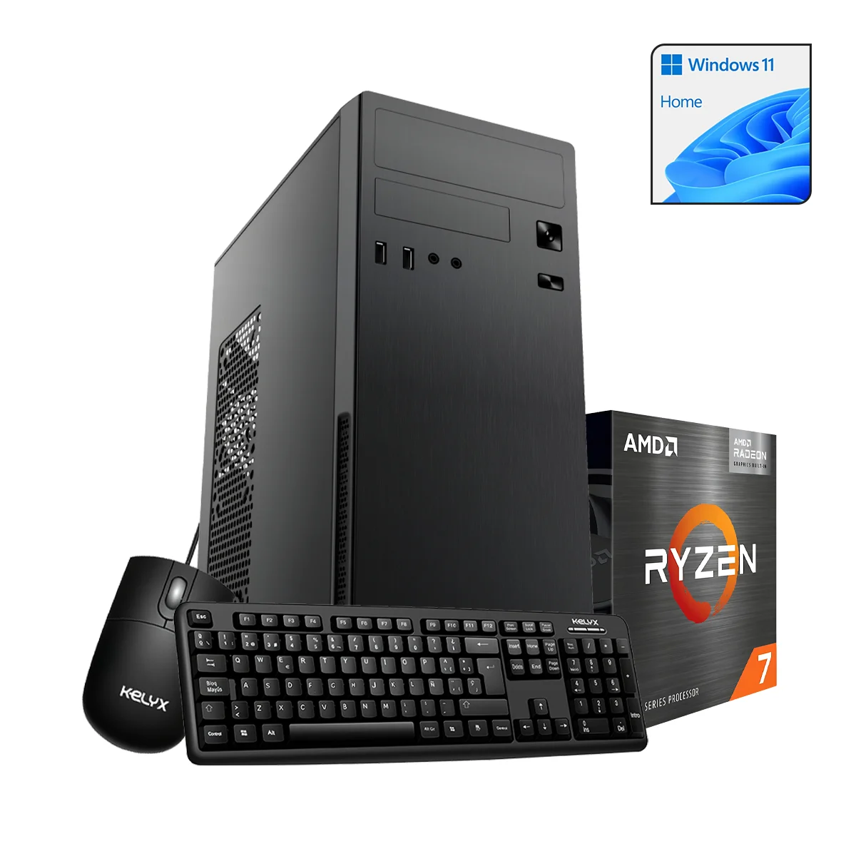 PC ARMADA KELYX AMD RYZEN 7 5700G 16GB RAM 512GB M.2 CON WINDOWS 11 HOME