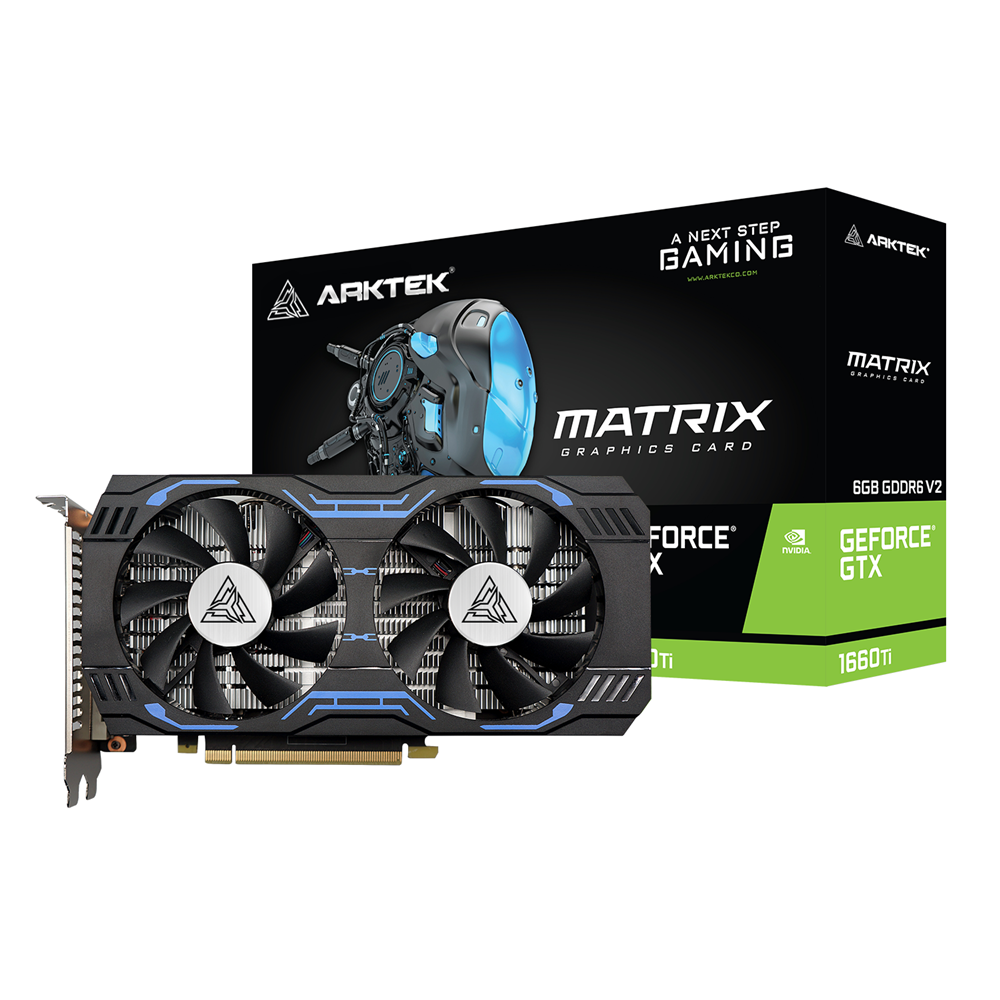 PLACA DE VIDEO ARKTEK NVIDIA GEFORCE GTX 1660 TI V2 6GB DUAL FAN