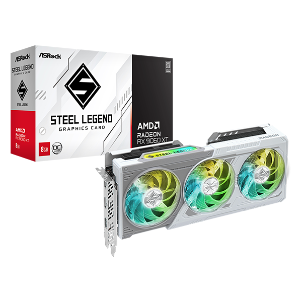 PLACA DE VIDEO ASROCK AMD RADEON RX 9060 XT 8GB STEEL LEGEND OC
