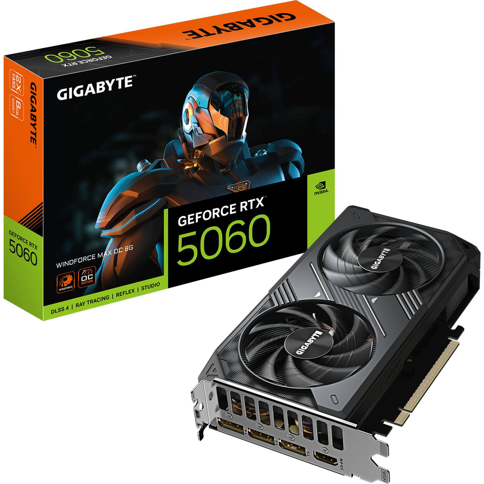 PLACA DE VIDEO GIGABYTE NVIDIA GEFORCE RTX 5060 8GB WINDFORCE MAX OC GV-N5060WF2MAX OC-8GD