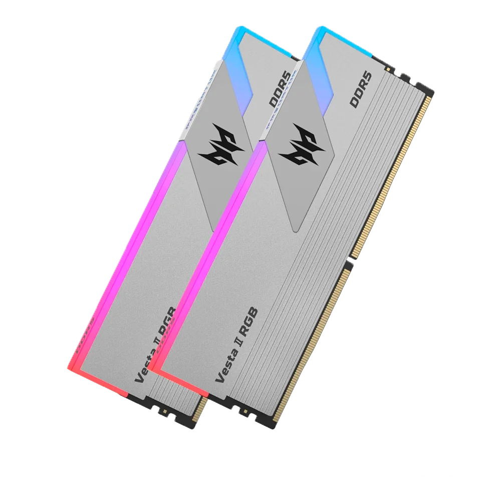 PREDATOR UDIMM VESTA II RGB SILVER 32GB KIT (16GB x2) DDR5 6000MHz CL36 PREDATOR UDIMM VESTA II RGB SILVER 32GB KIT (16GB x2) DDR5 6000MHz CL36