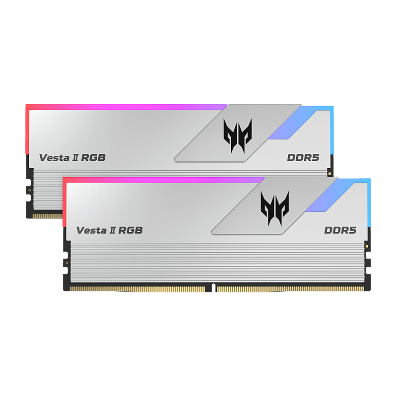 PREDATOR UDIMM VESTA II RGB SILVER 64GB KIT (32GB x2) DDR5 6000MHz CL30