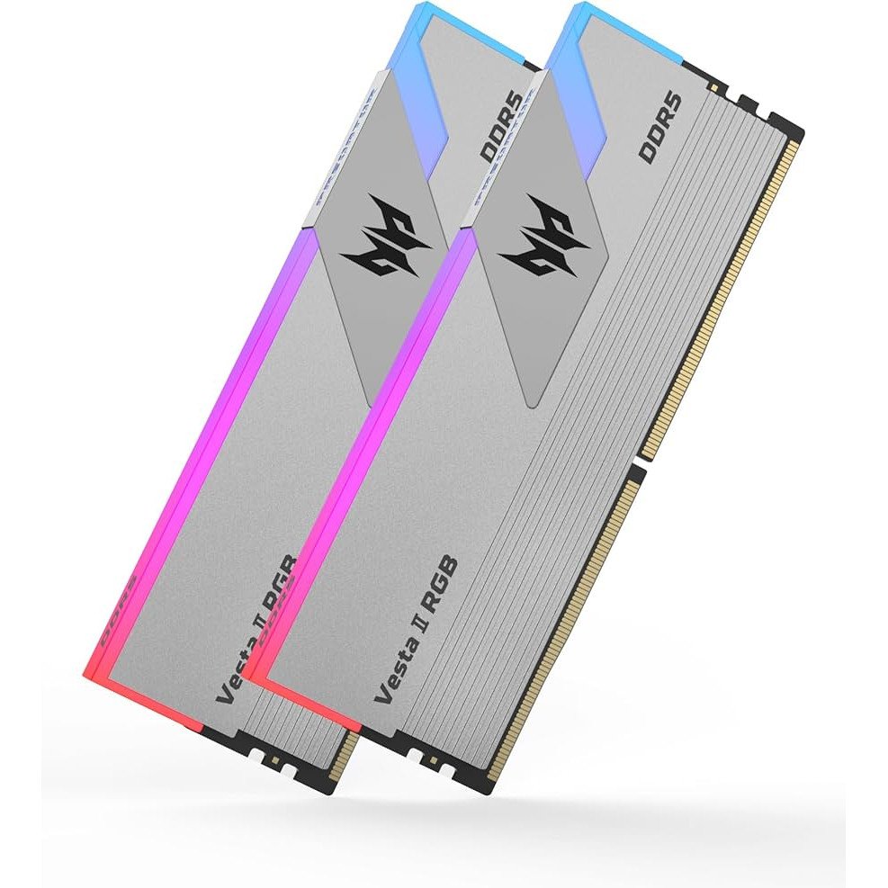 PREDATOR UDIMM VESTA II RGB SILVER 64GB KIT (32GB x2) DDR5 6000MHz CL32 PREDATOR UDIMM VESTA II RGB SILVER 64GB KIT (32GB x2) DDR5 6000MHz CL32