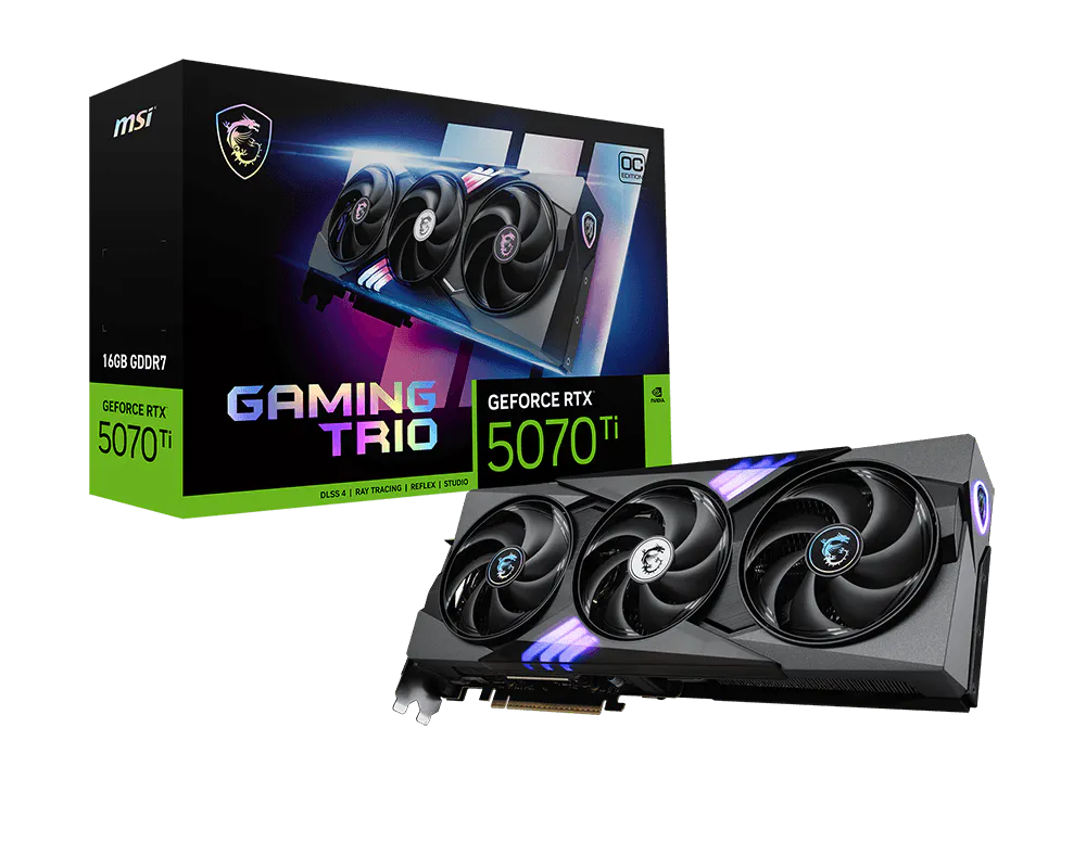 PLACA DE VIDEO MSI NVIDIA GEFORCE RTX 5070 TI 16GB GAMING TRIO OC