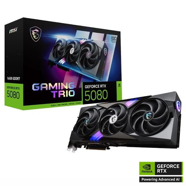 PLACA DE VIDEO MSI NVIDIA GEFORCE RTX 5080 16GB GAMING TRIO