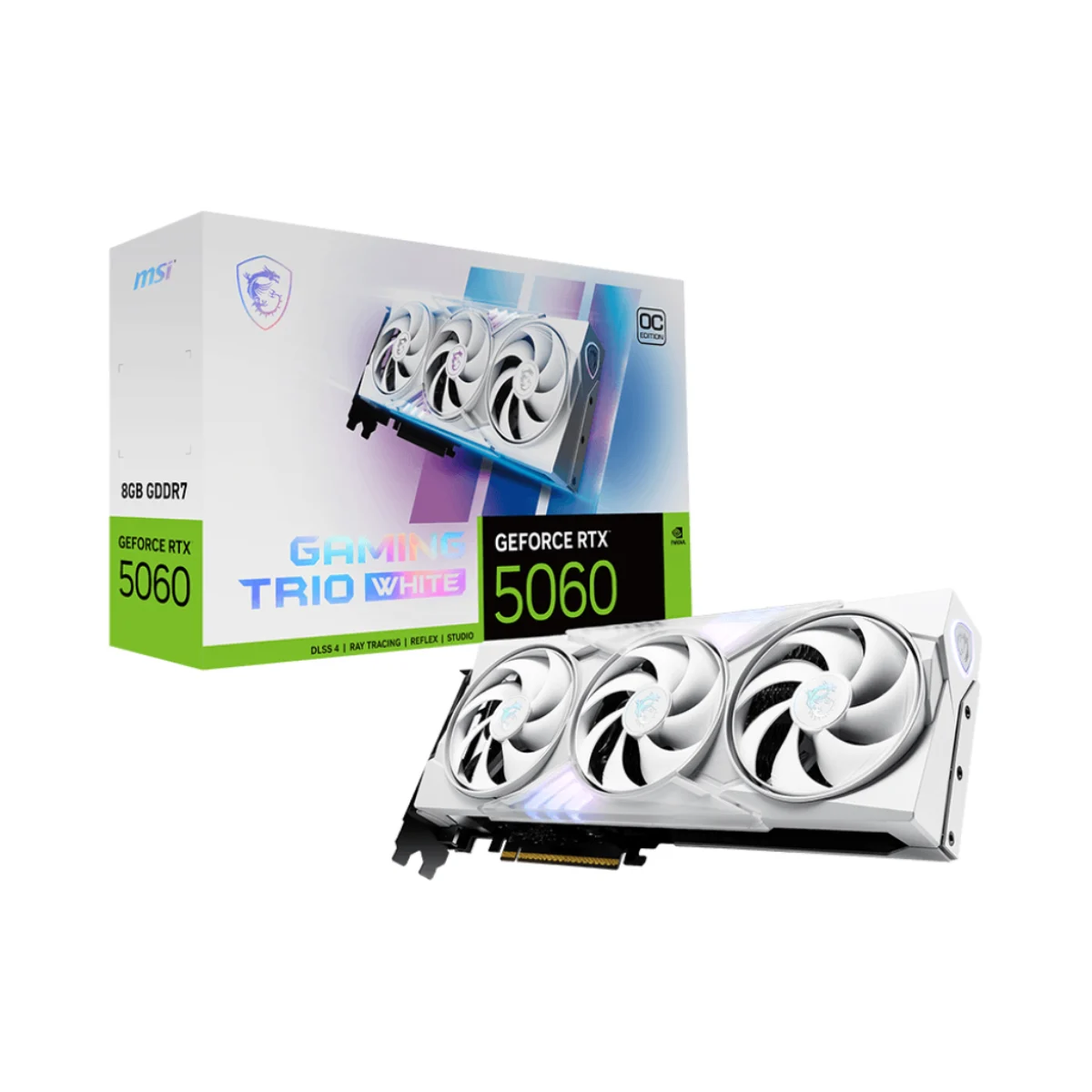 PLACA DE VIDEO MSI NVIDIA GEFORCE RTX 5060 8GB GAMING TRIO OC WHITE